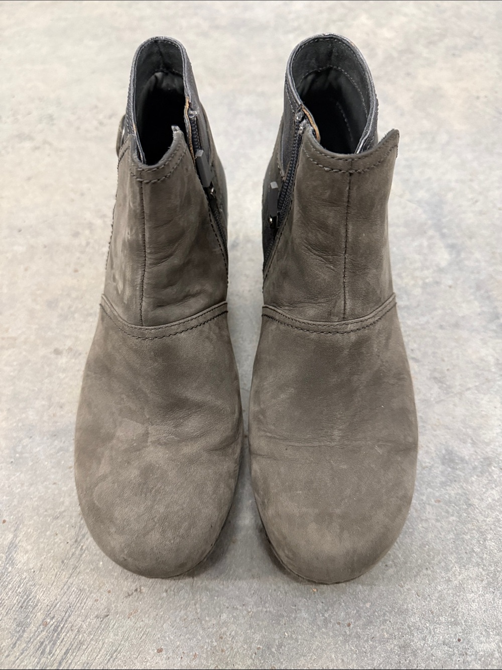 Dansko Gray Suede Ankle Booties